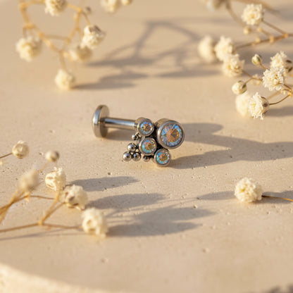 Piercing de Umbigo Bloom Zircônia AB Titânio