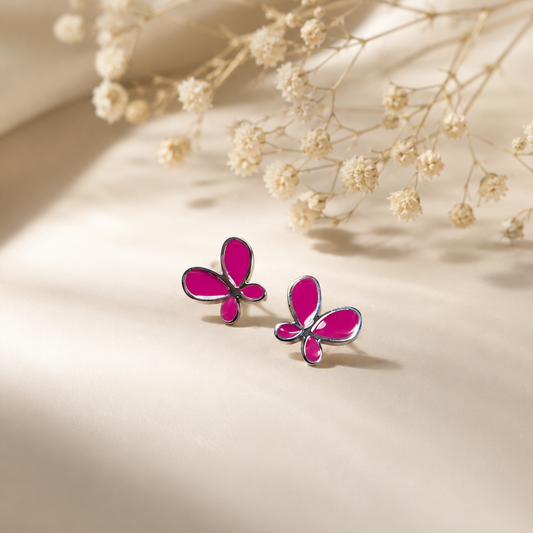 Par de Brincos Borboleta Pink