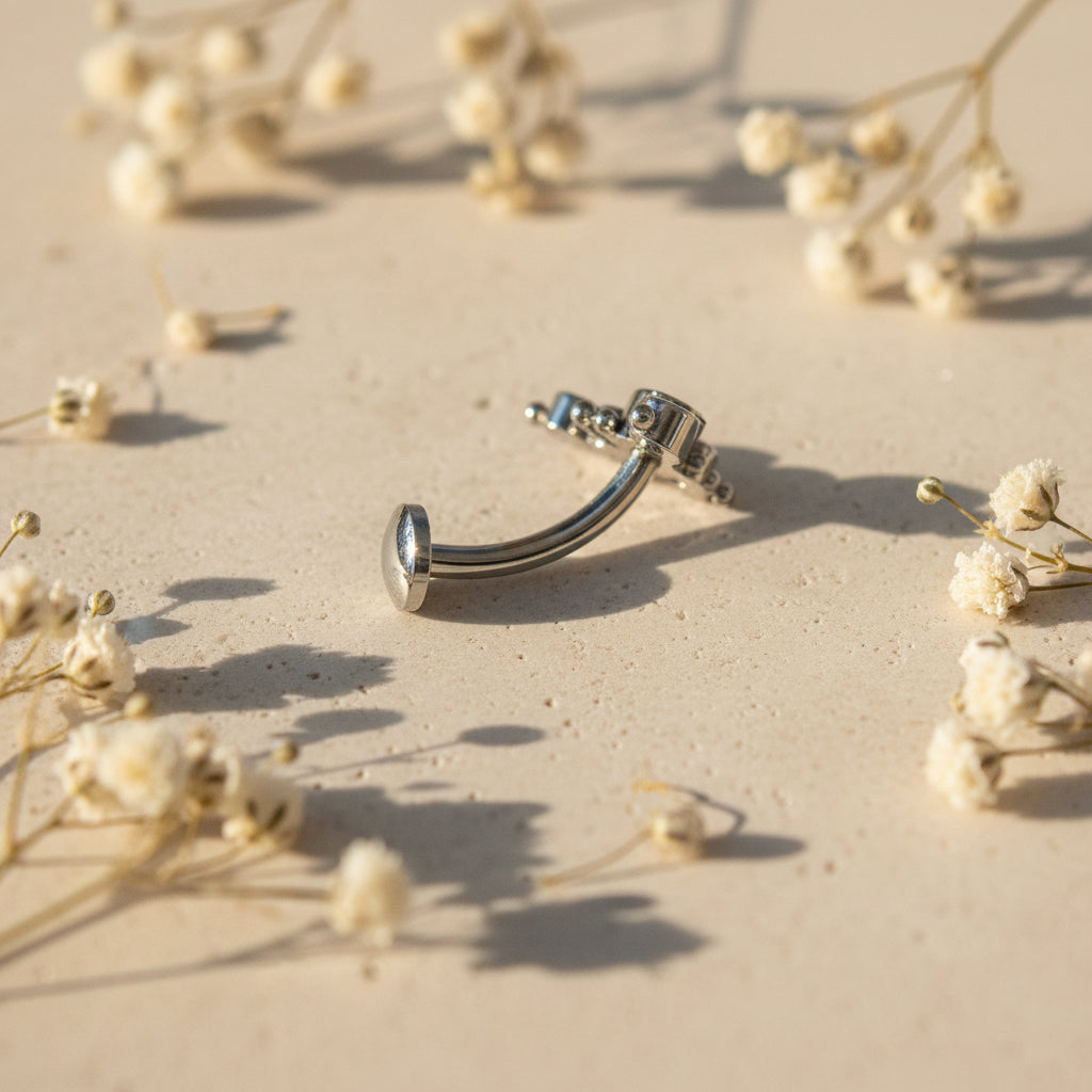 Piercing de Umbigo Bloom Zircônia AB Titânio