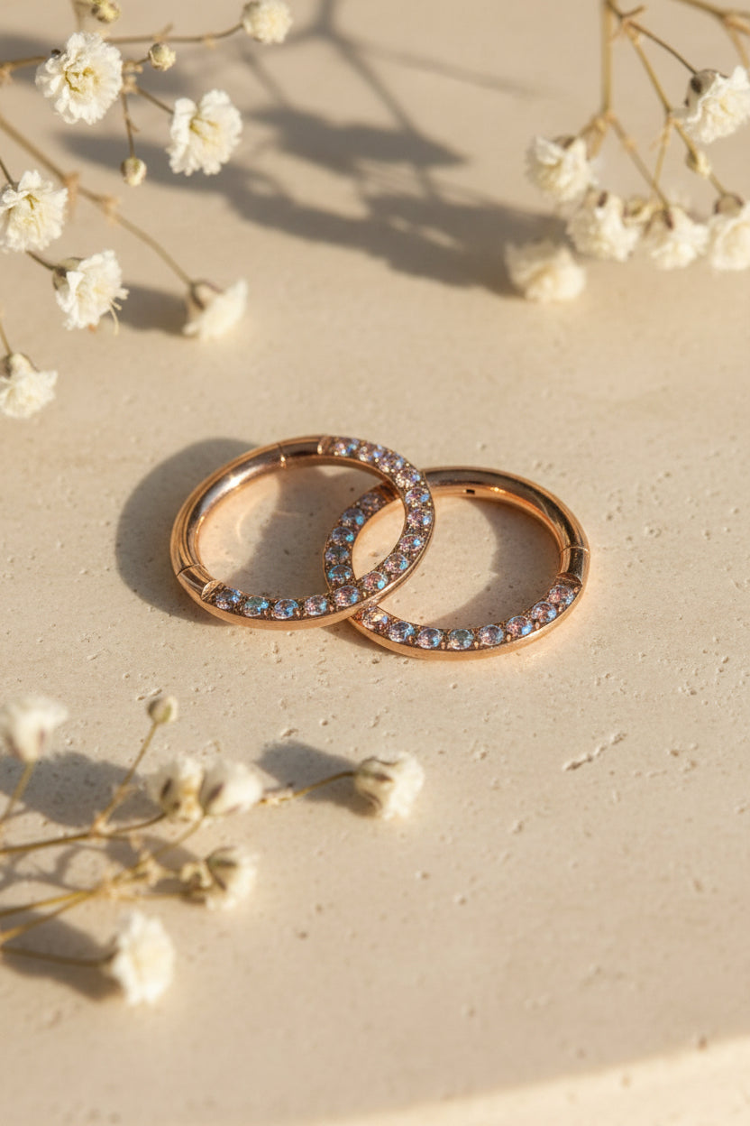 Argola Aurora Titânio PVD Rose Gold