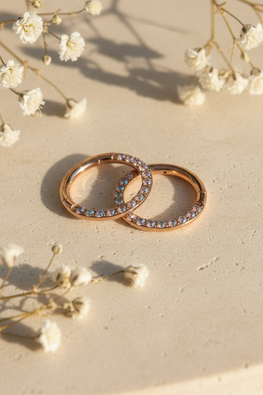 Argola Aurora Titânio PVD Rose Gold