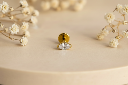 Labret Marquise Cristal Titânio